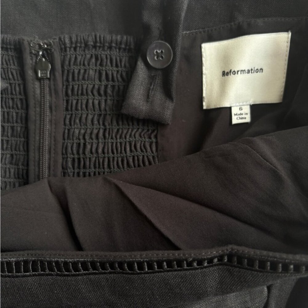 NEW Reformation Everett Sleeveless Linen Embroidered Midi Dress | US 6 UK 10 - Picture 8 of 13